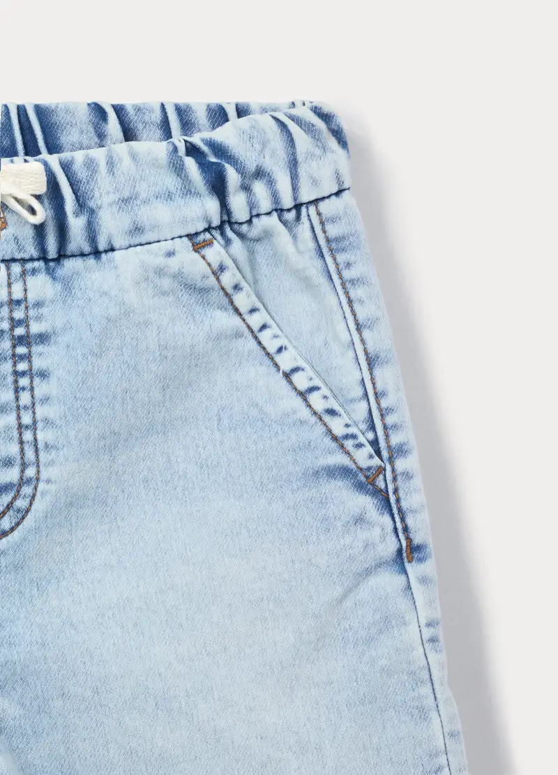 Shorts Regular Fit In Comfort Stretch Denim Bambino, Azzurro chiaro miniatura 3