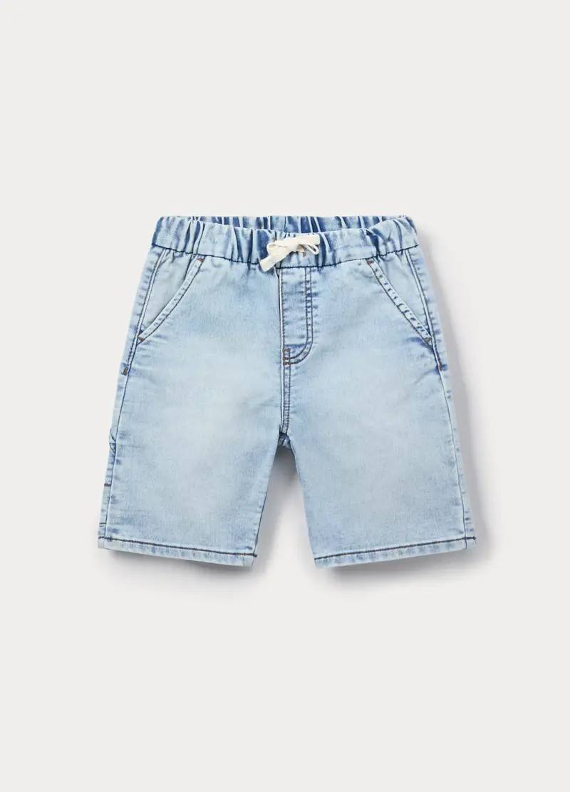 Shorts Regular Fit In Comfort Stretch Denim Bambino, Azzurro chiaro
