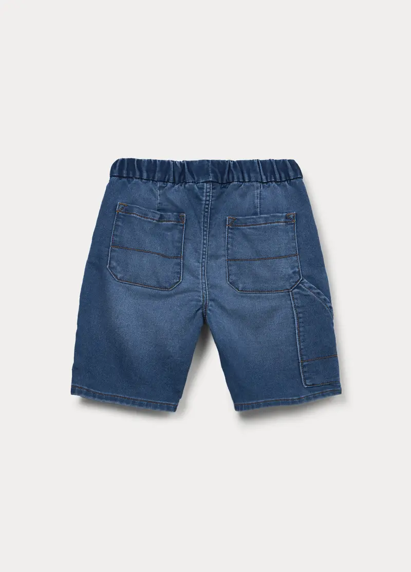 Shorts Regular Fit In Confort Stretch Denim Bambino, Blu denim miniatura 2