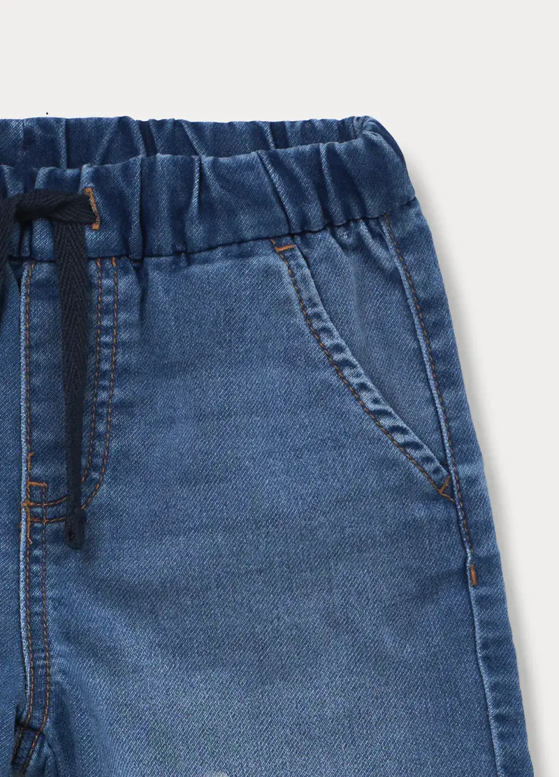 Shorts Regular Fit In Confort Stretch Denim Bambino, Blu denim miniatura 3