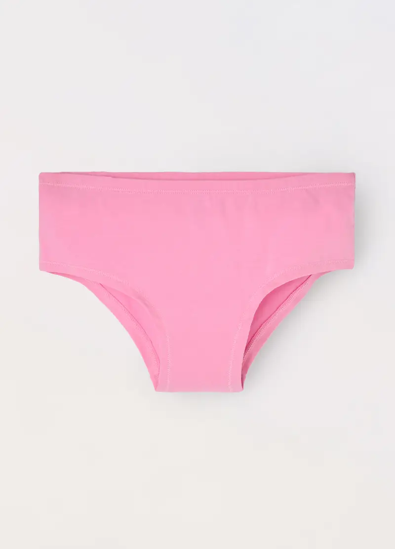 Slip In Cotone Stretch Bambina, Rosa cipria