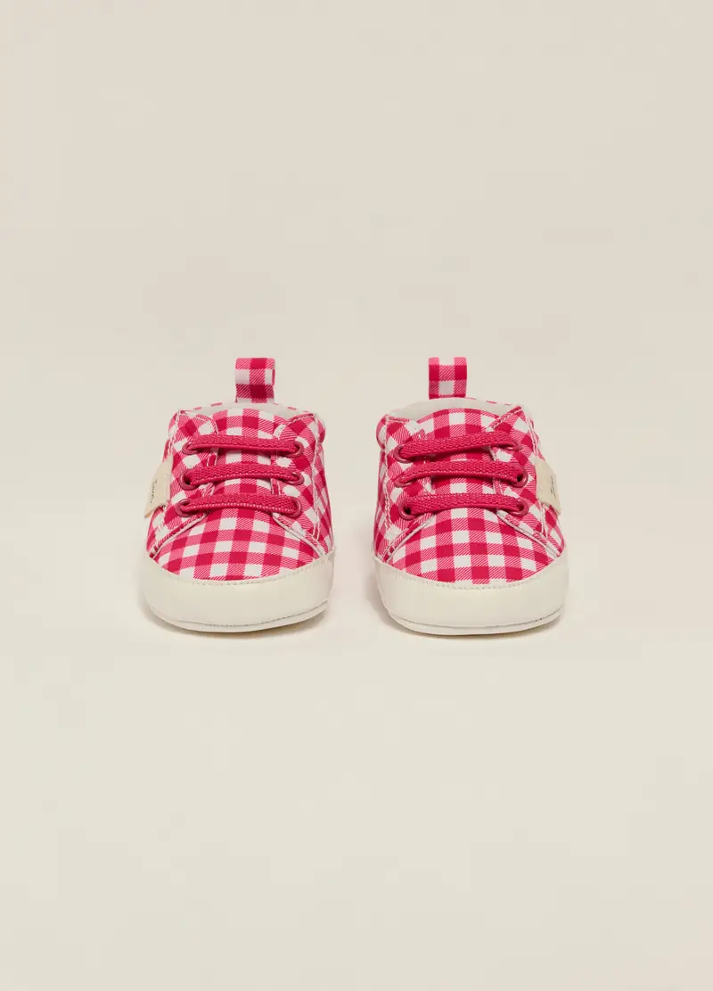 Sneakers A Quadri Iana Neonata, Rosso ciliegia