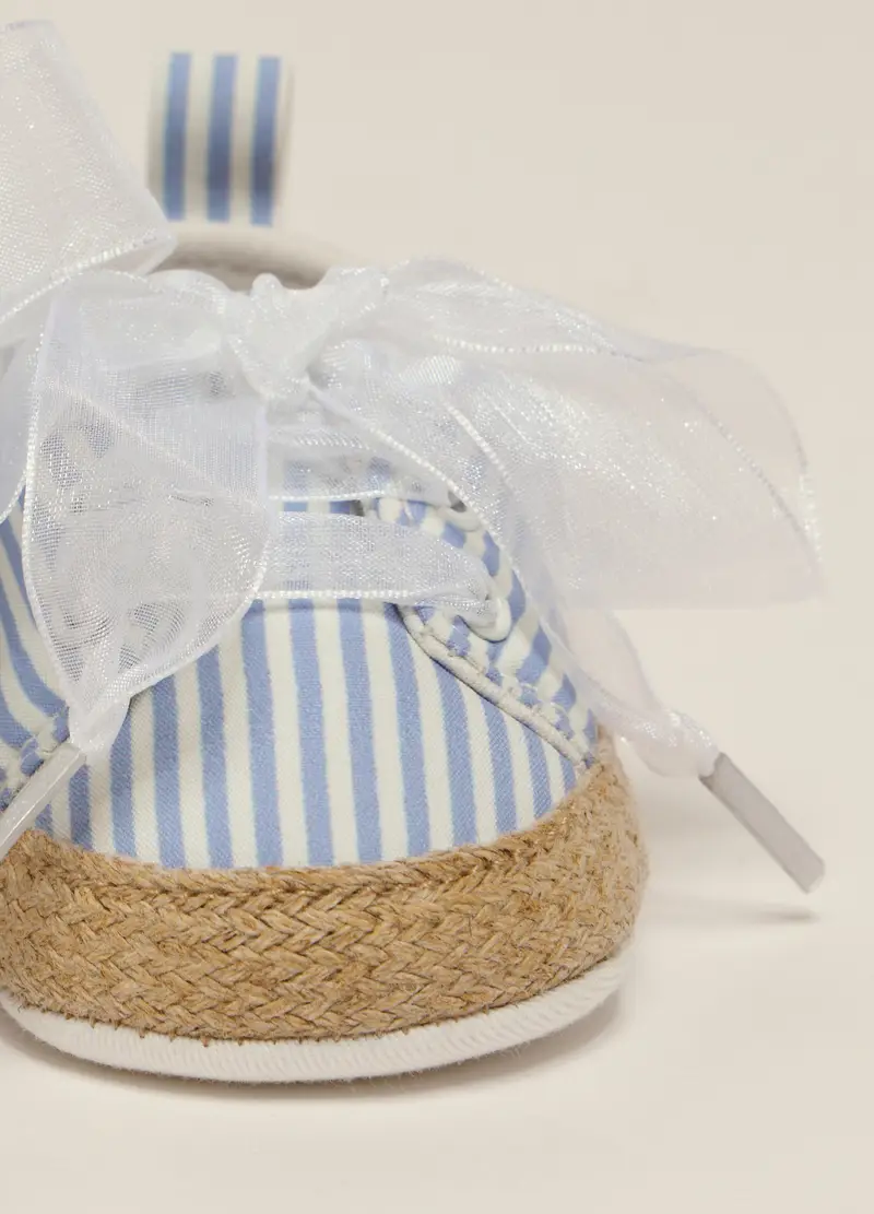 Sneakers A Righe Iana Neonata, Bianco/Azzurro miniatura 2