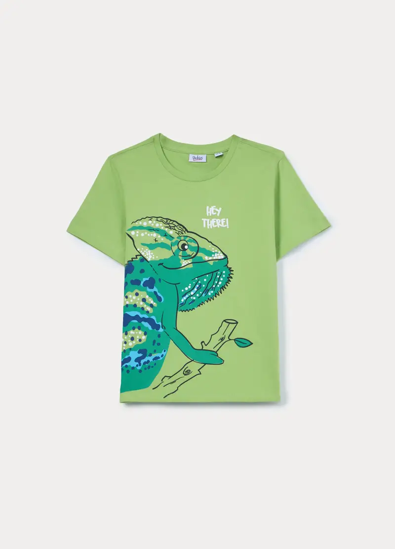 T-shirt Girocollo In Jersey Bambino, Verde bosco