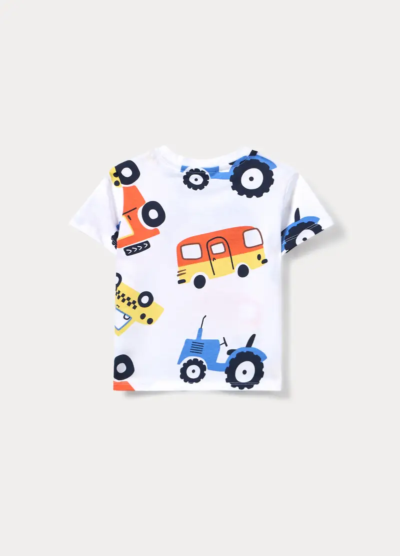 T-shirt Girocollo In Jersey Di Puro Cotone Bimbo, Bambino, Bianco miniatura 2