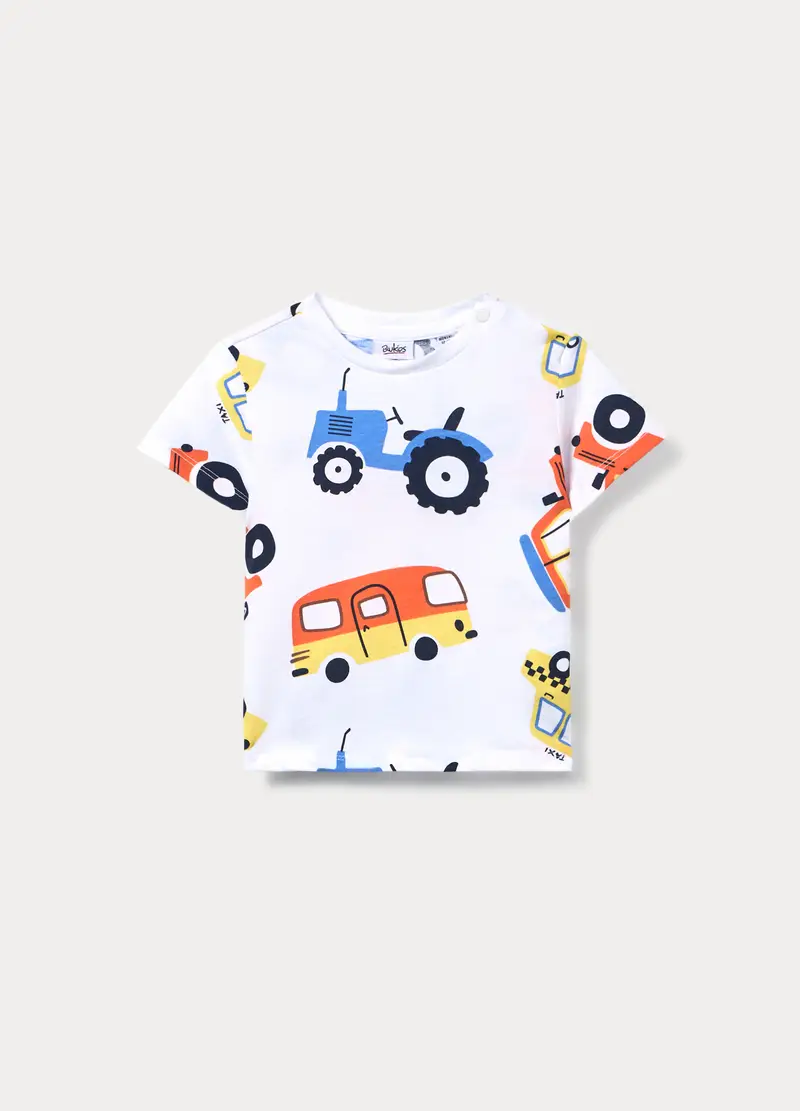 T-shirt Girocollo In Jersey Di Puro Cotone Bimbo, Bambino, Bianco