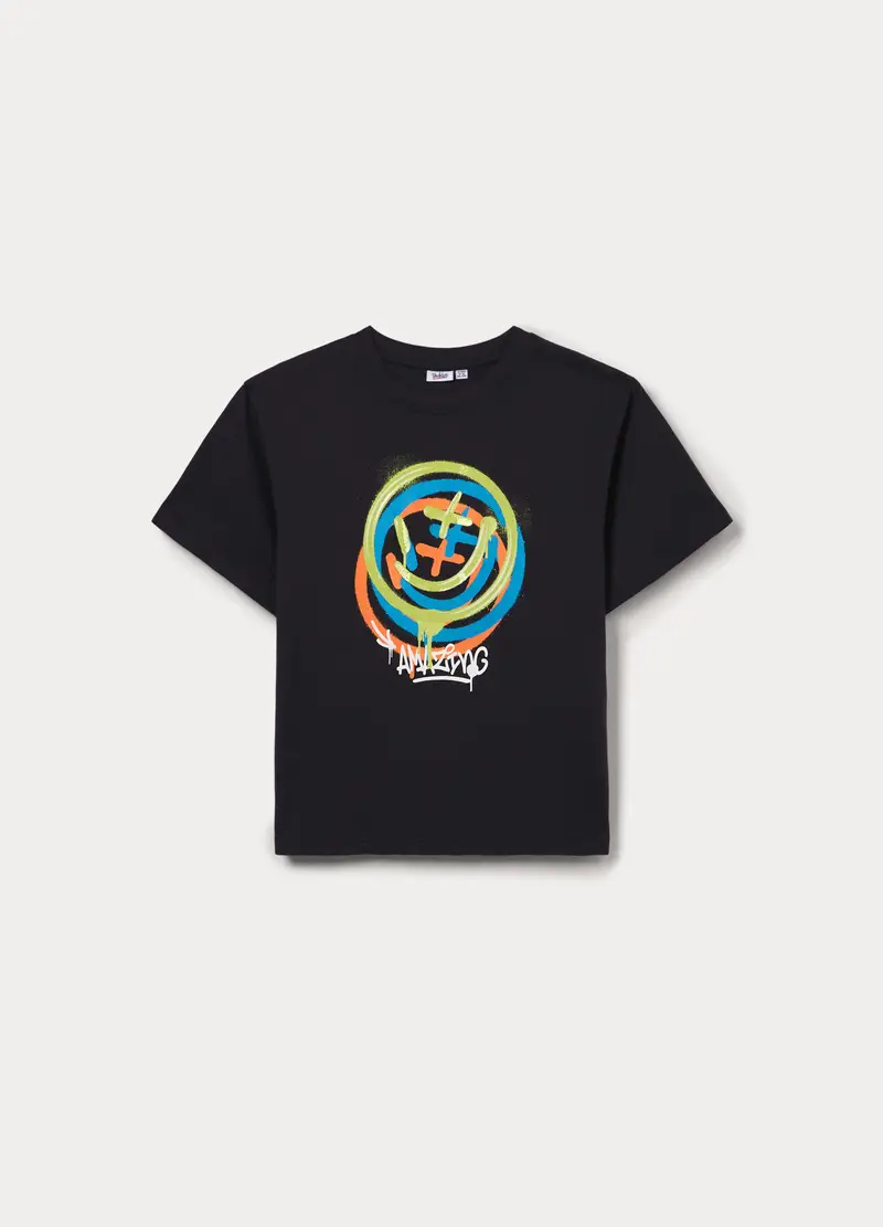 T-shirt Girocollo Ragazzo, Bambino, Nero