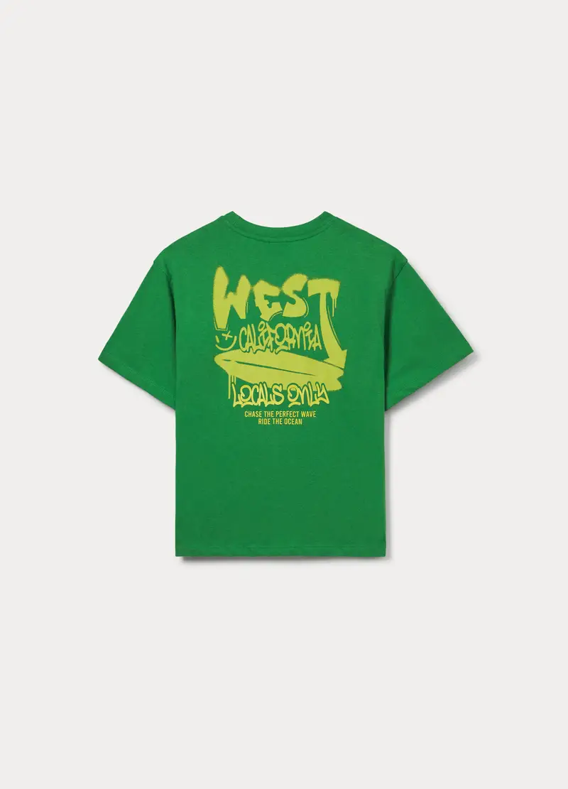 T-shirt Girocollo Ragazzo, Bambino, Verde foglia miniatura 2