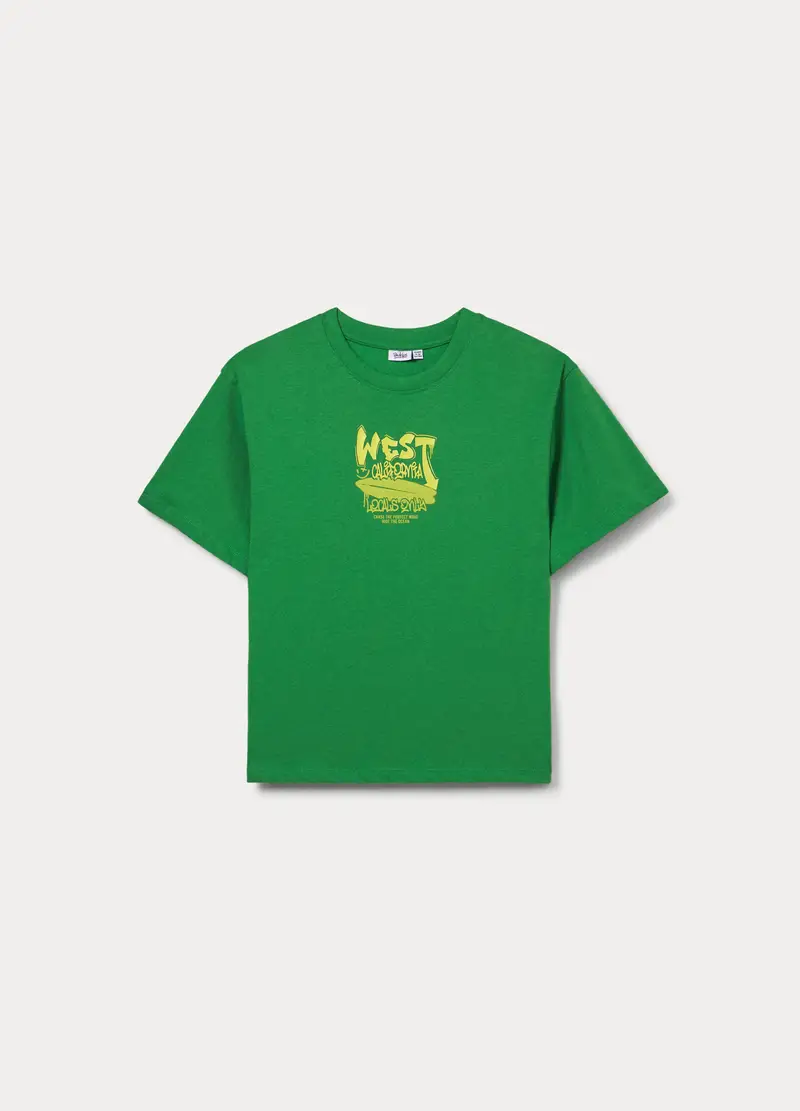 T-shirt Girocollo Ragazzo, Bambino, Verde foglia