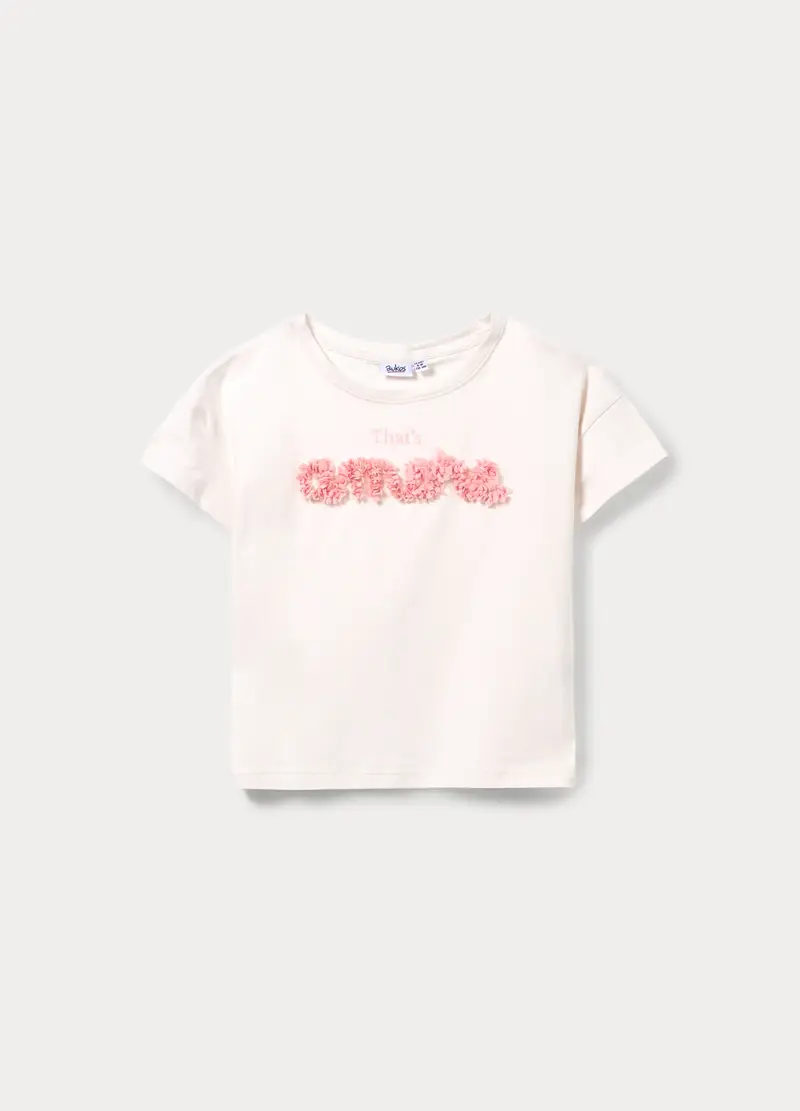 T-shirt Girocollo Stretch Bambina, Bianco