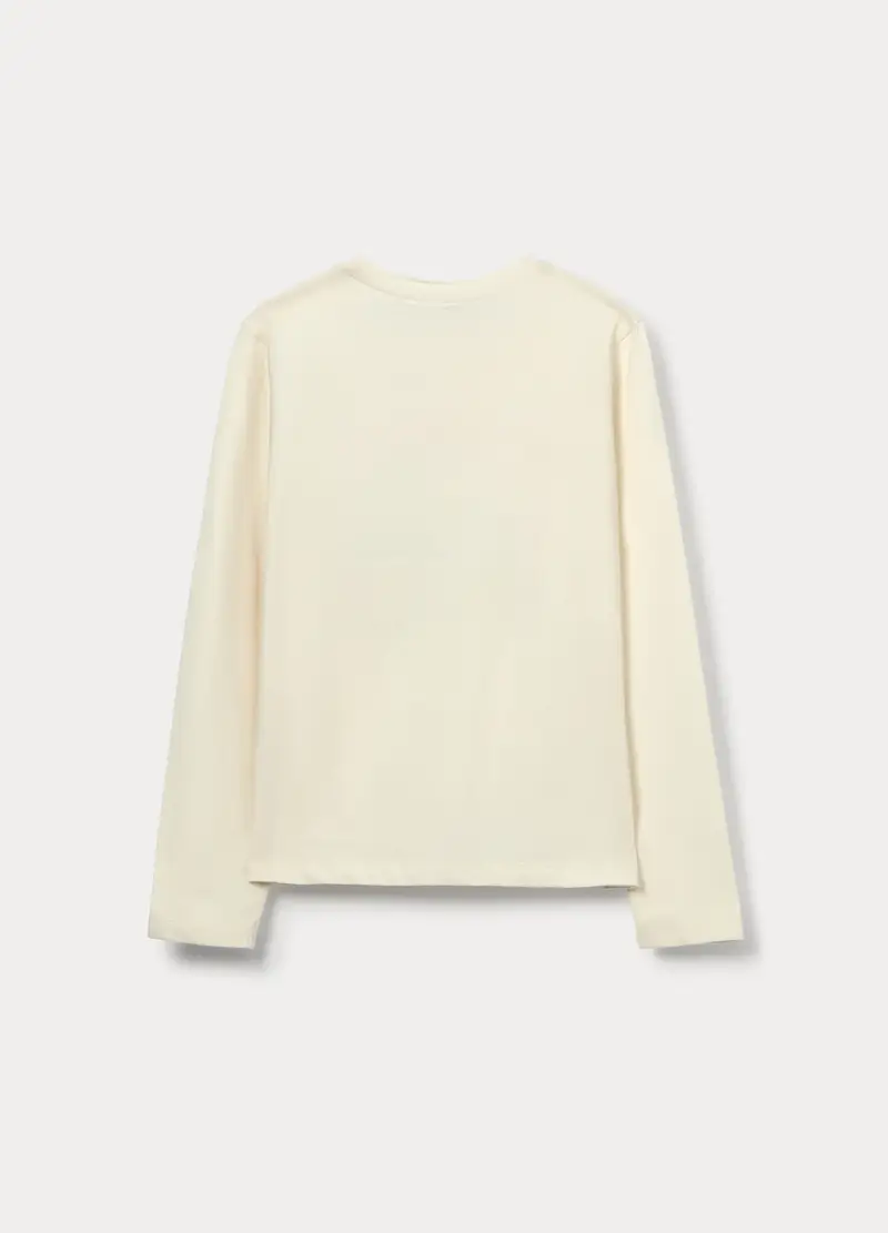 T-shirt Hello Kitty In Jersey Di Cotone Stretch Bambina, Bianco panna miniatura 2