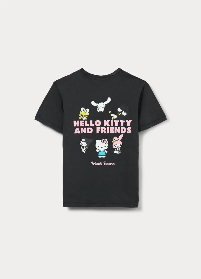 T-shirt Hello Kitty In Jersey Di Puro Cotone Ragazza, Bambina, Nero grafite miniatura 2