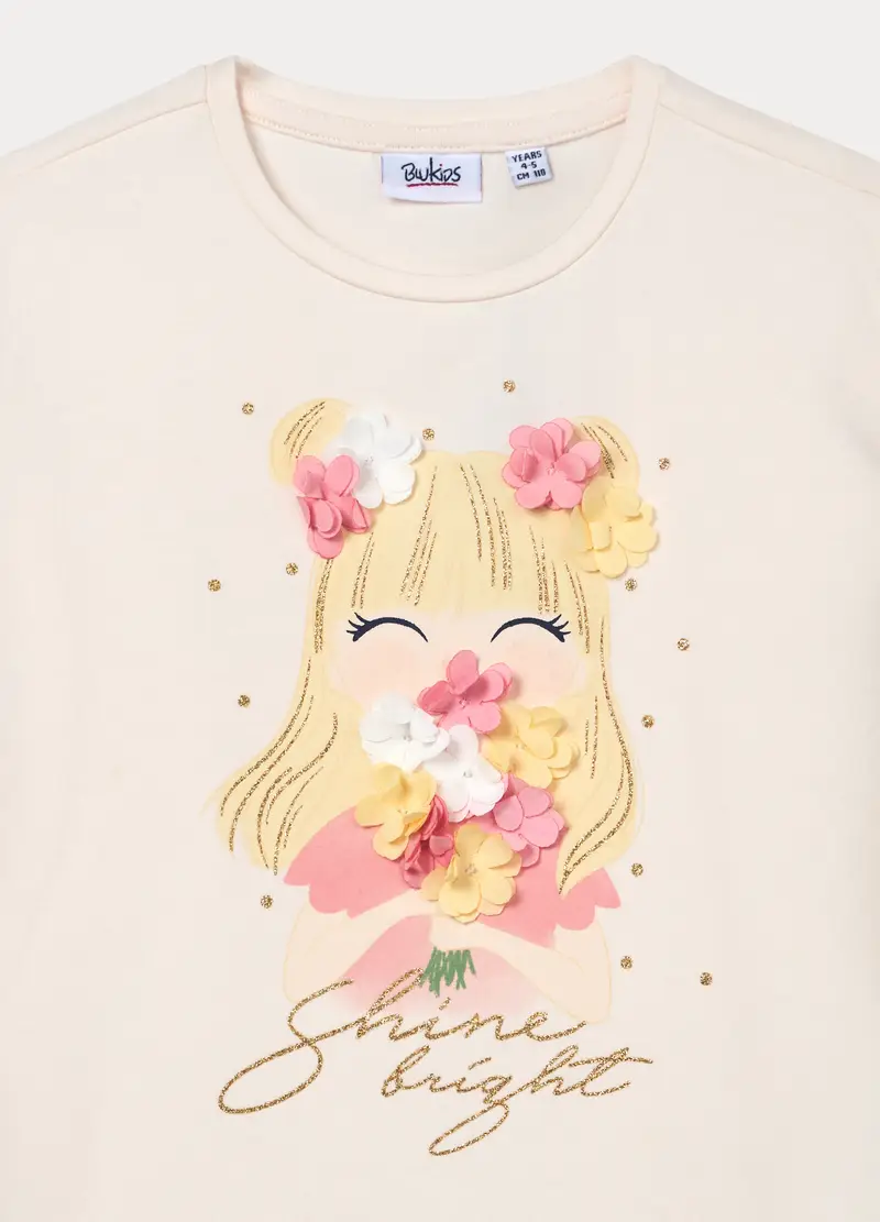 Blukids T-shirt Bambina Beige 4318284 miniatura 3