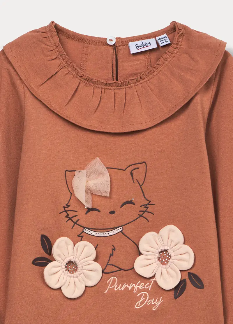 Blukids T-shirt Bambina Marrone 4350112 miniatura 3