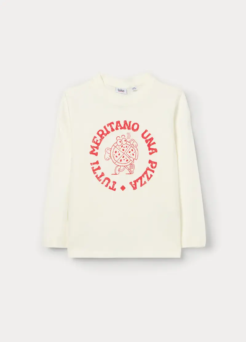 T-shirt In Jersey Di Puro Cotone Bambino, Bianco