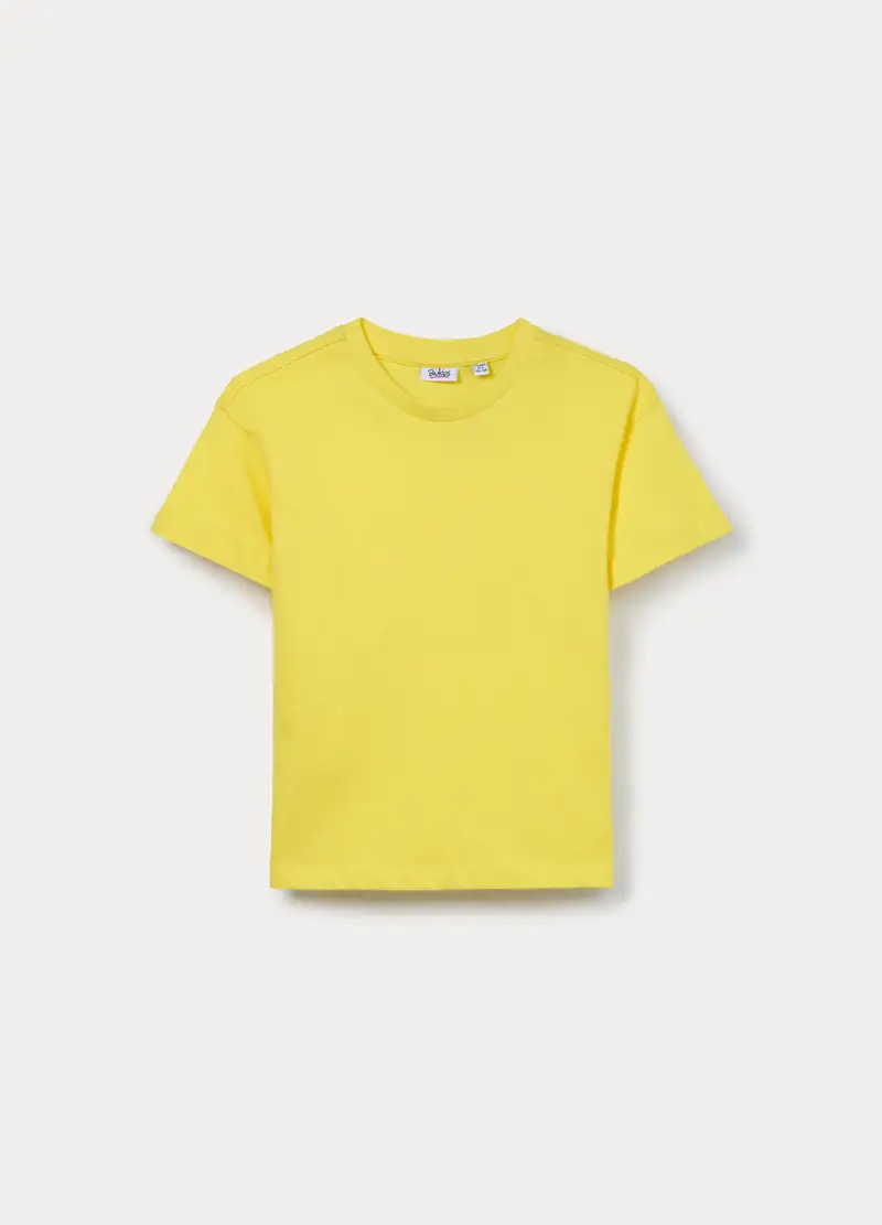 T-shirt In Jersey Di Puro Cotone Bambino, Giallo limone