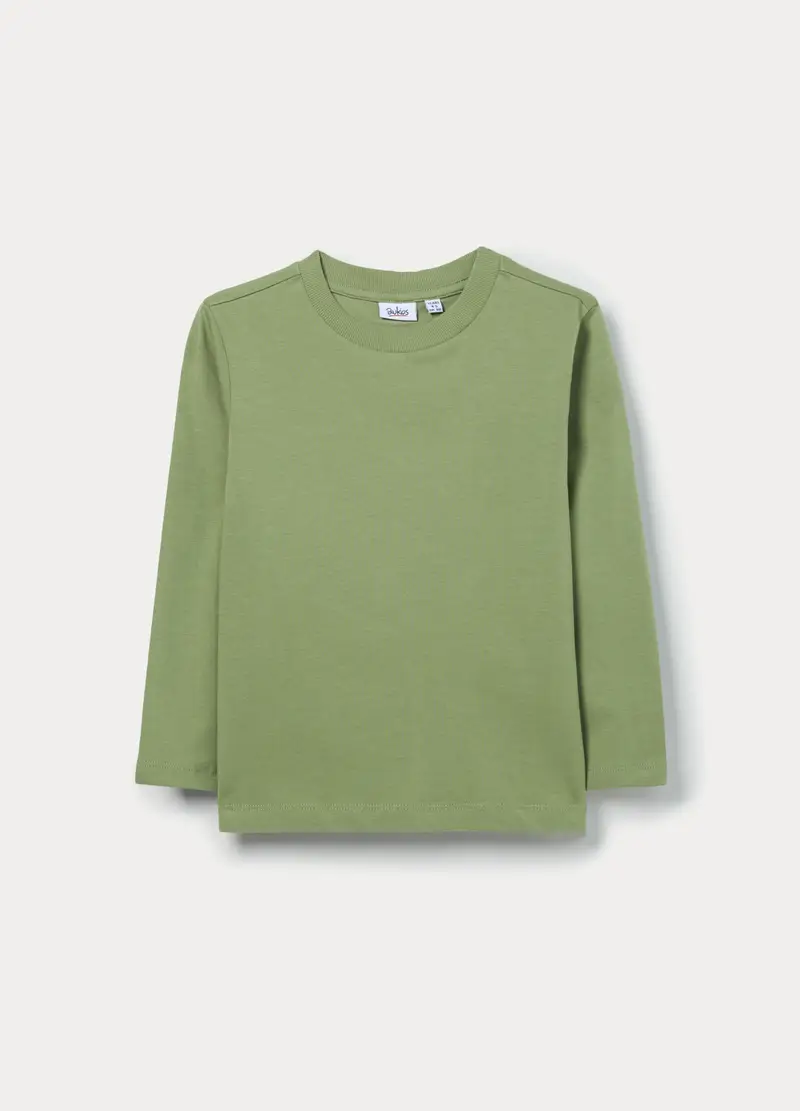 T-shirt In Jersey Di Puro Cotone Bambino, Verde chiaro