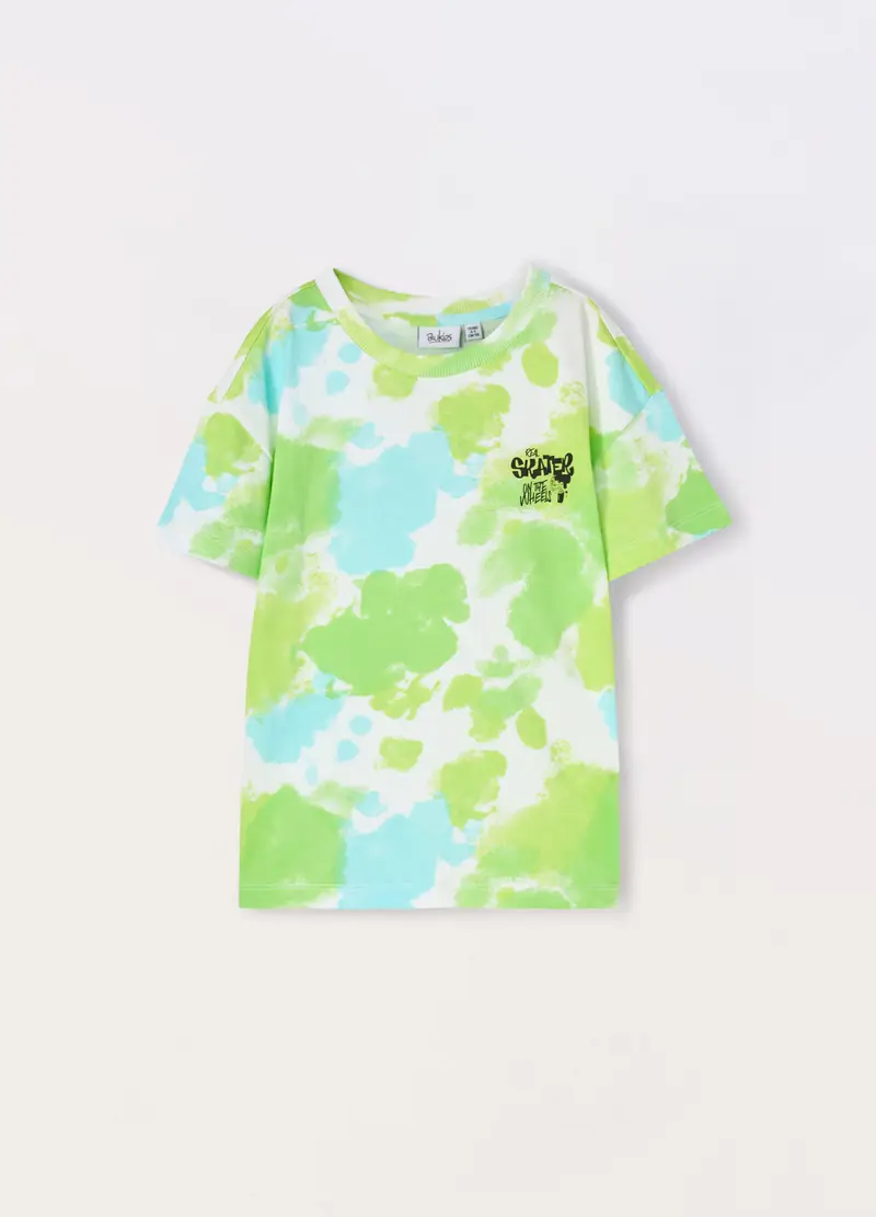 Blukids, T-shirt In Jersey Di Puro Cotone Bambino, Verde lime, Taglia: 3-4