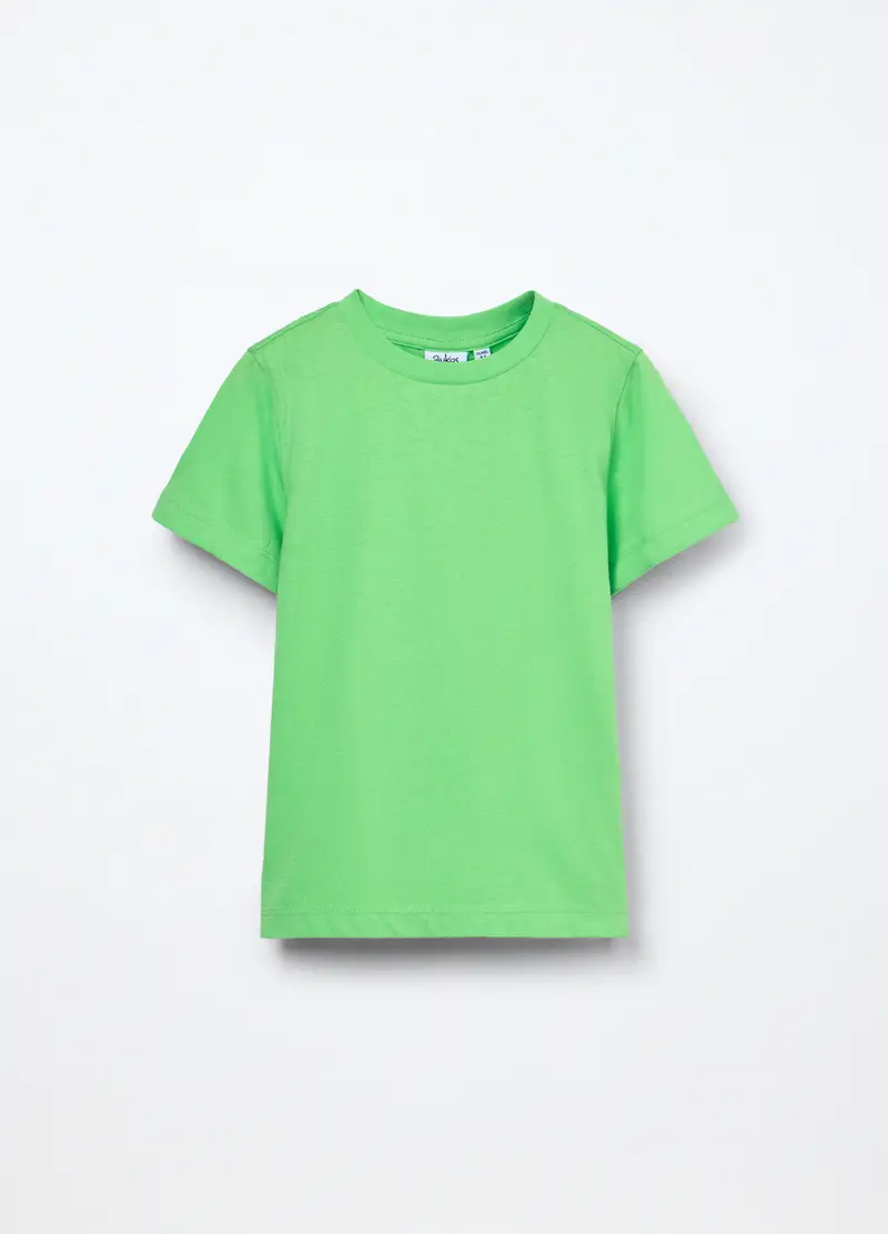 Blukids, T-shirt In Jersey Di Puro Cotone Bambino, Verde lime, Taglia: 3-4