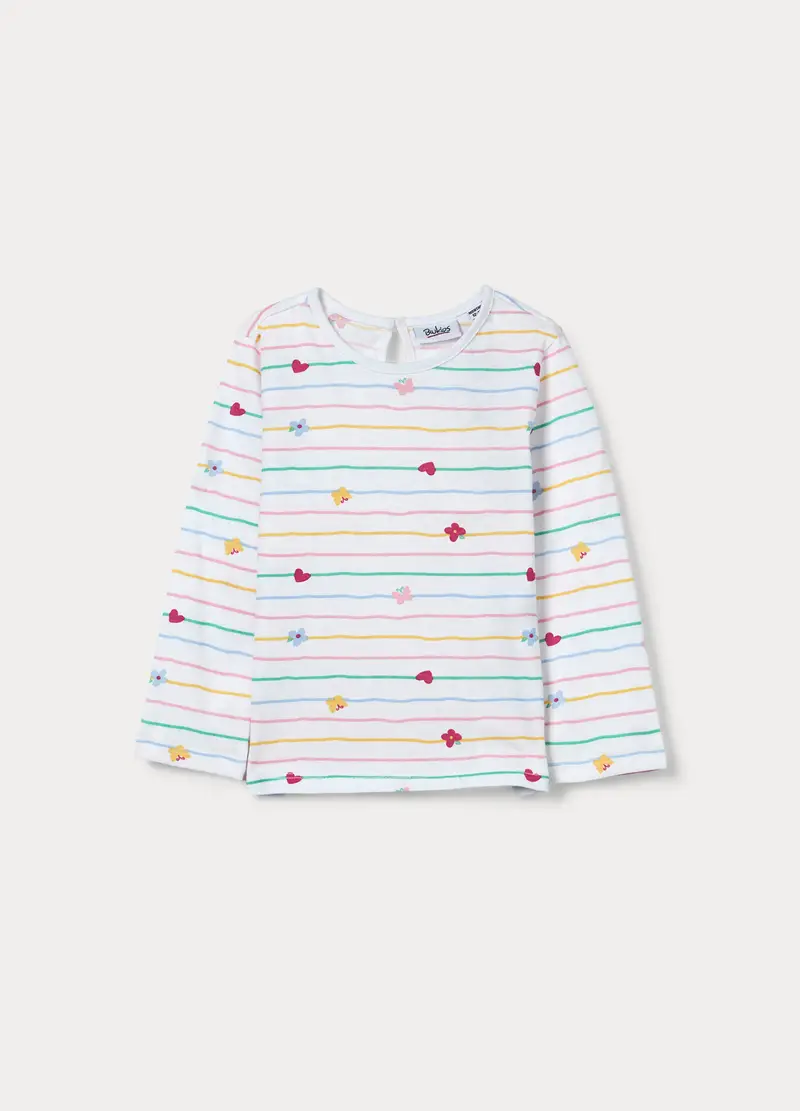 T-shirt In Jersey Di Puro Cotone Bimba, Bambina, Bianco