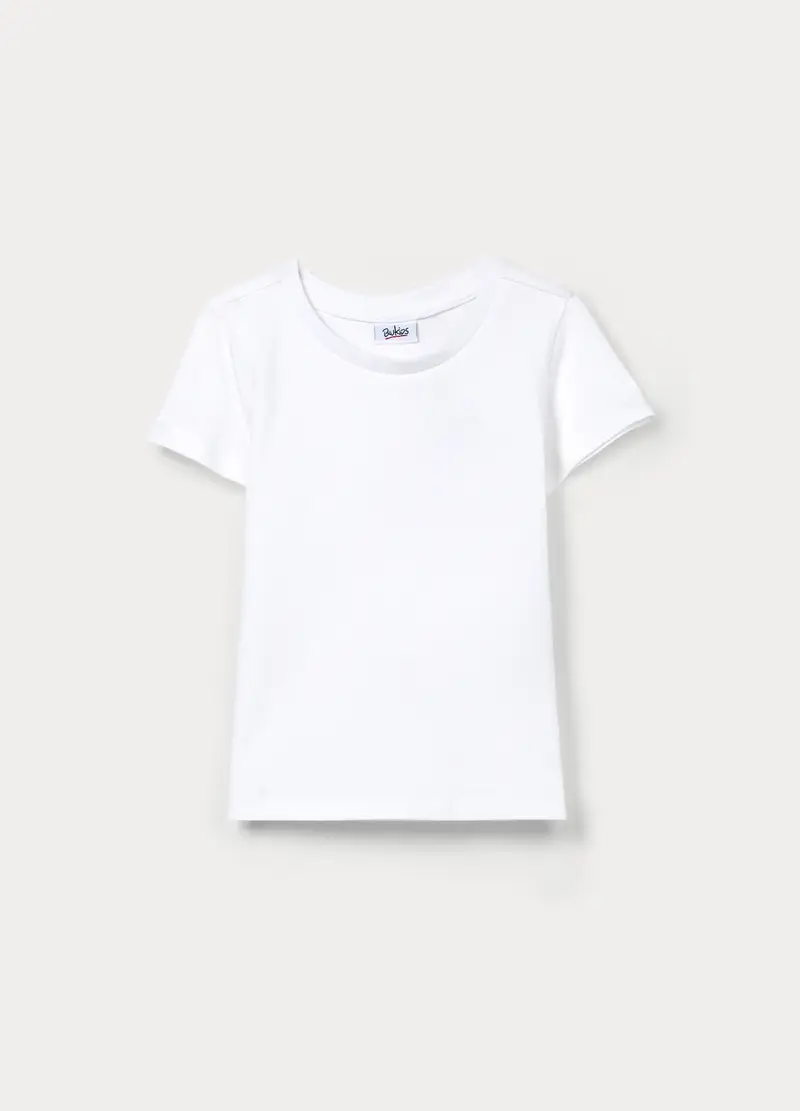 T-shirt In Jersey Di Puro Cotone Bimba, Bambina, Bianco gesso