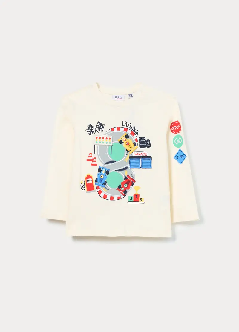 T-shirt In Jersey Di Puro Cotone Bimbo, Bambino, Bianco