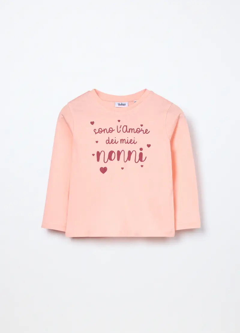 T-shirt In Jersey Di Puro Cotone Neonata, Bambina, Rosa chiaro