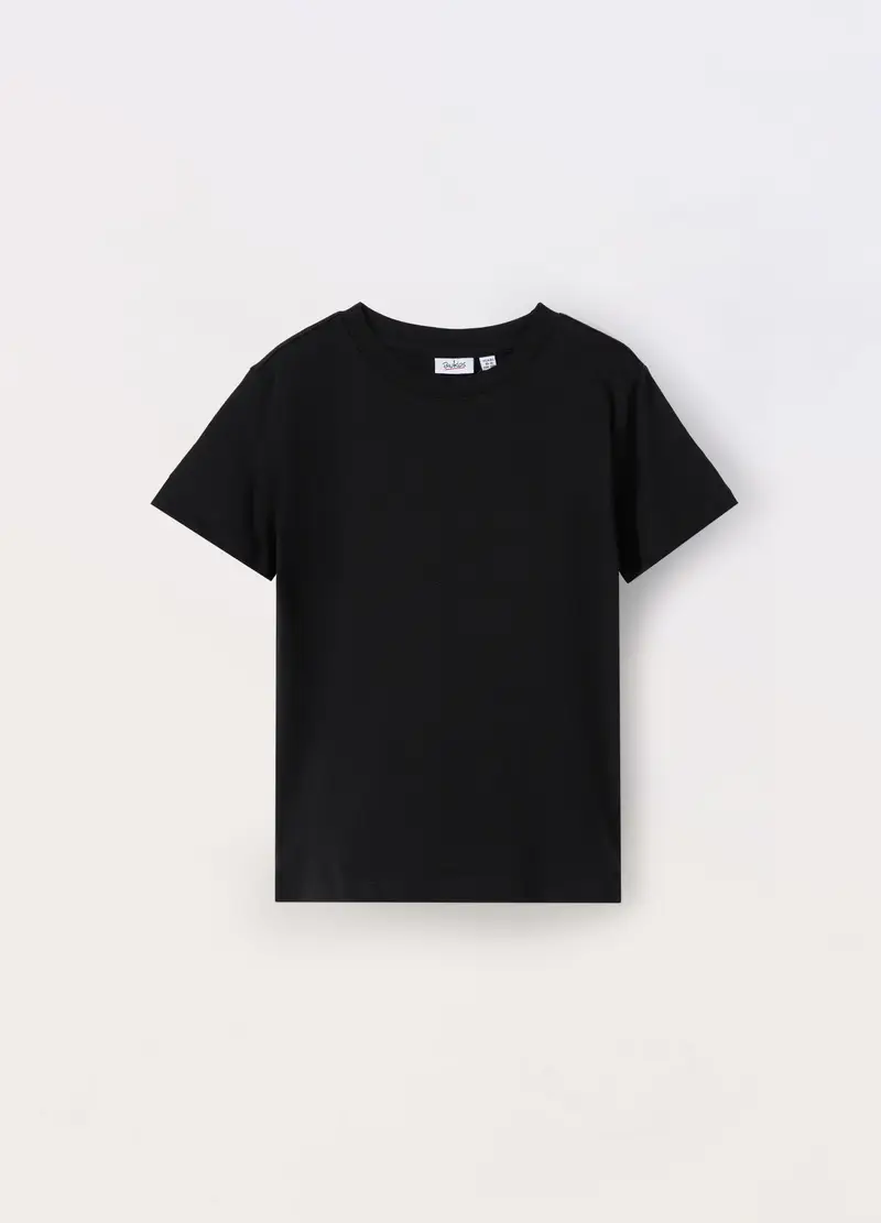 T-shirt In Jersey Di Puro Cotone Ragazza, Bambina, Nero