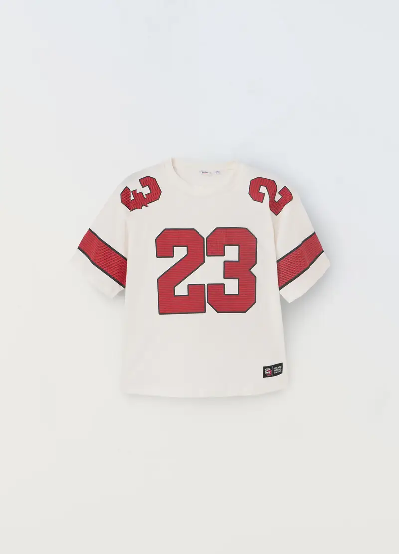 T-shirt In Jersey Di Puro Cotone Ragazzo, Bambino, Bianco