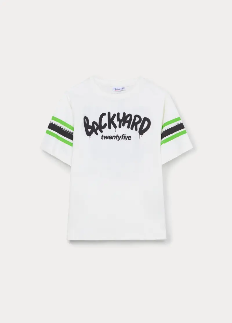 T-shirt In Jersey Di Puro Cotone Ragazzo, Bambino, Bianco