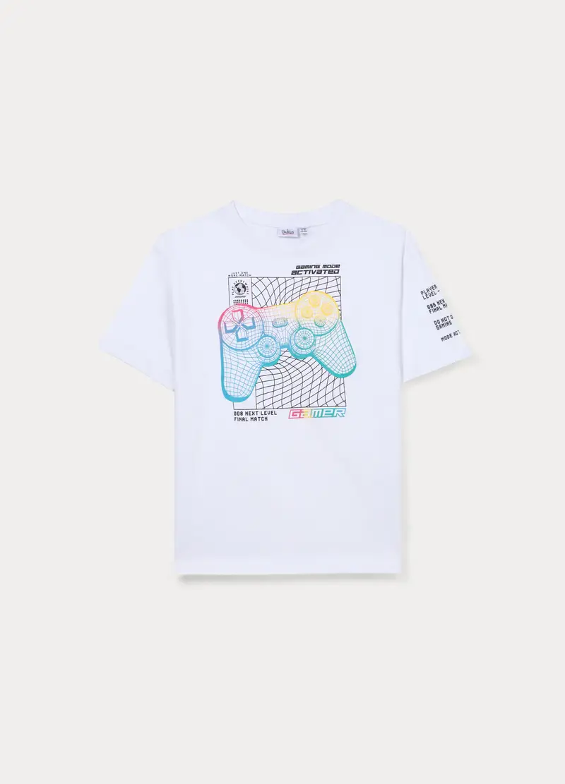 T-shirt In Jersey Di Puro Cotone Ragazzo, Bambino, Bianco