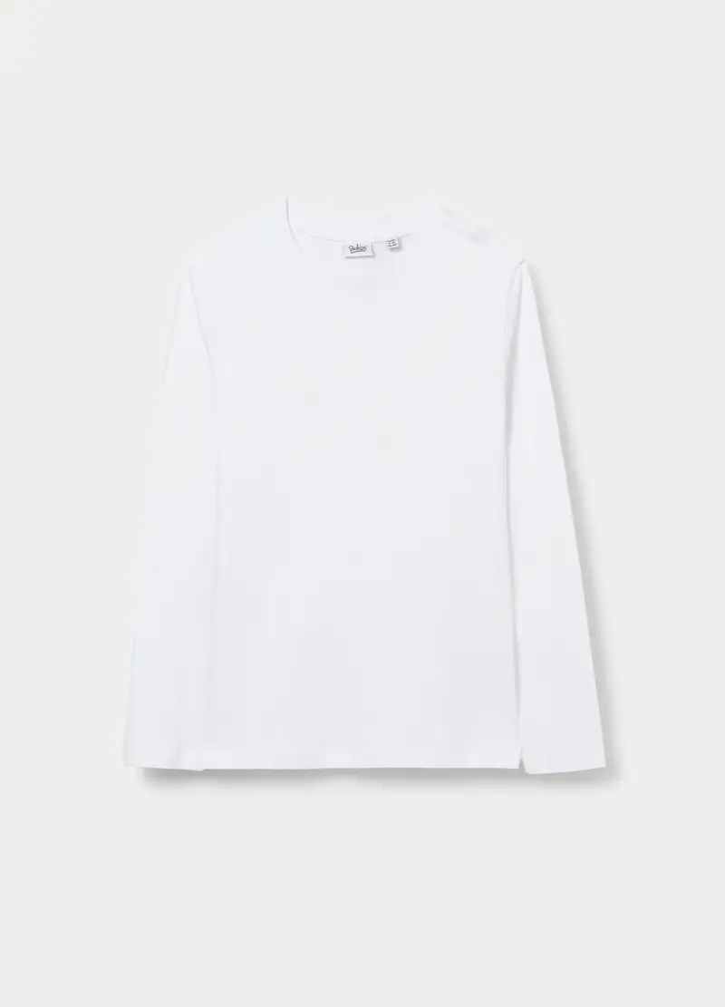 T-shirt In Jersey Di Puro Cotone Ragazzo, Bambino, Bianco gesso