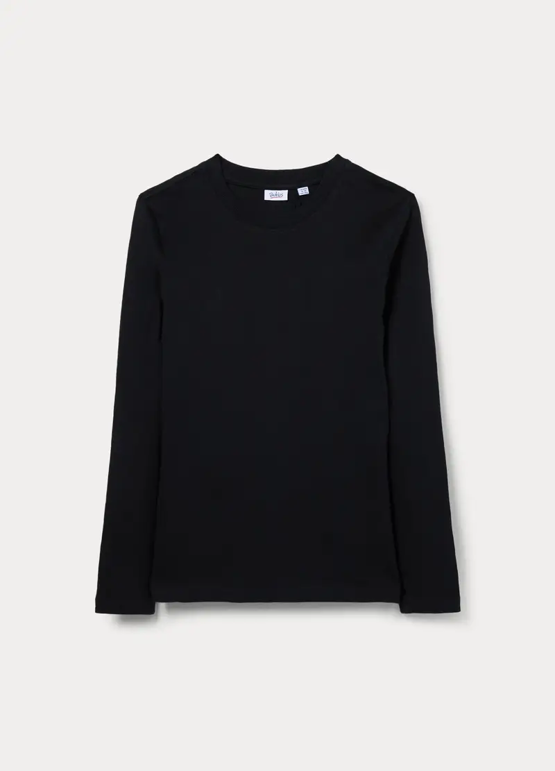 T-shirt In Jersey Di Puro Cotone Ragazzo, Bambino, Nero