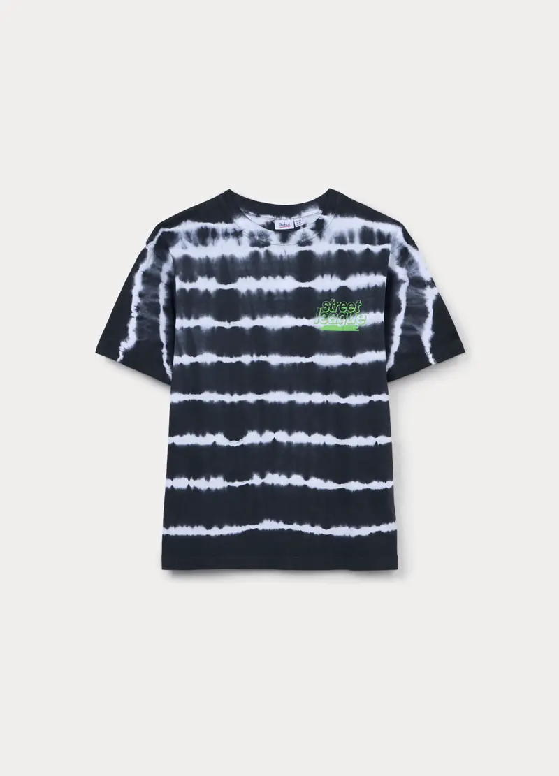 T-shirt In Jersey Di Puro Cotone Ragazzo, Bambino, Nero stampa 1