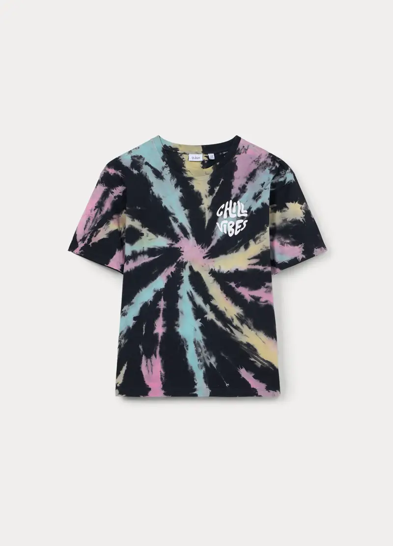 T-shirt In Jersey Di Puro Cotone Ragazzo, Bambino, Nero stampa 1