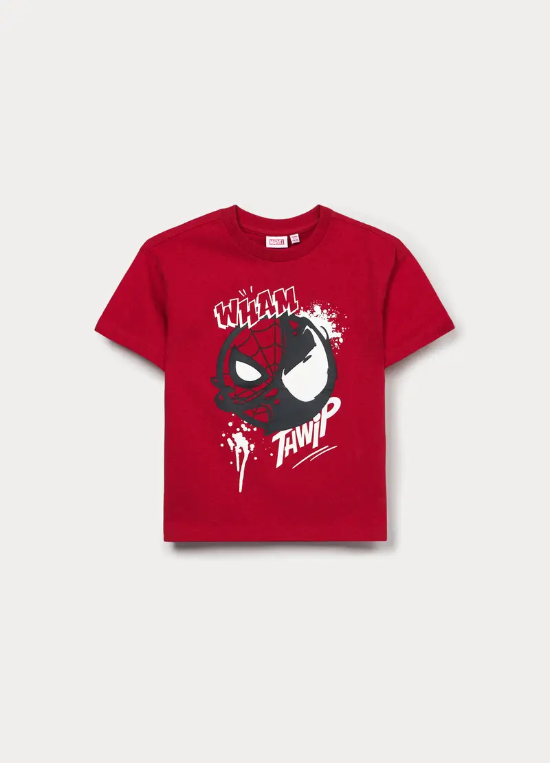 T-shirt Marvel Girocollo Bambino, Rosso aragosta