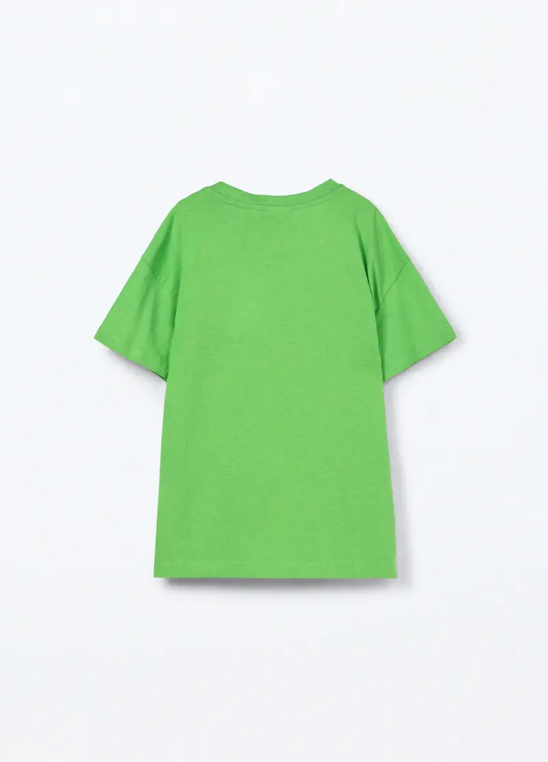 T-shirt Minecraft In Jersey Di Puro Cotone Bambino, Verde fluo miniatura 2