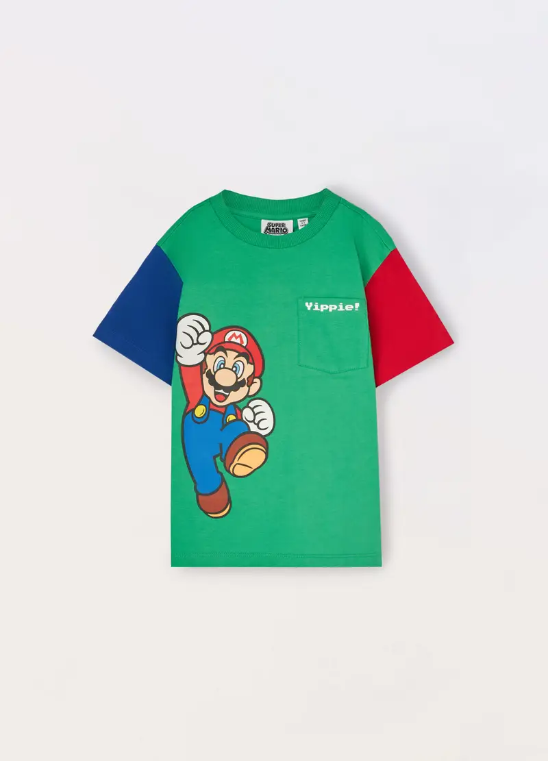 T-shirt Multicolor In Puro Cotone Bambino, Verde foglia