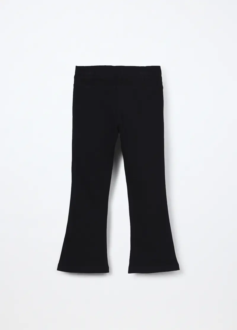 Treggings Flare Fit In Cotone Stretch Bambina, Nero miniatura 2