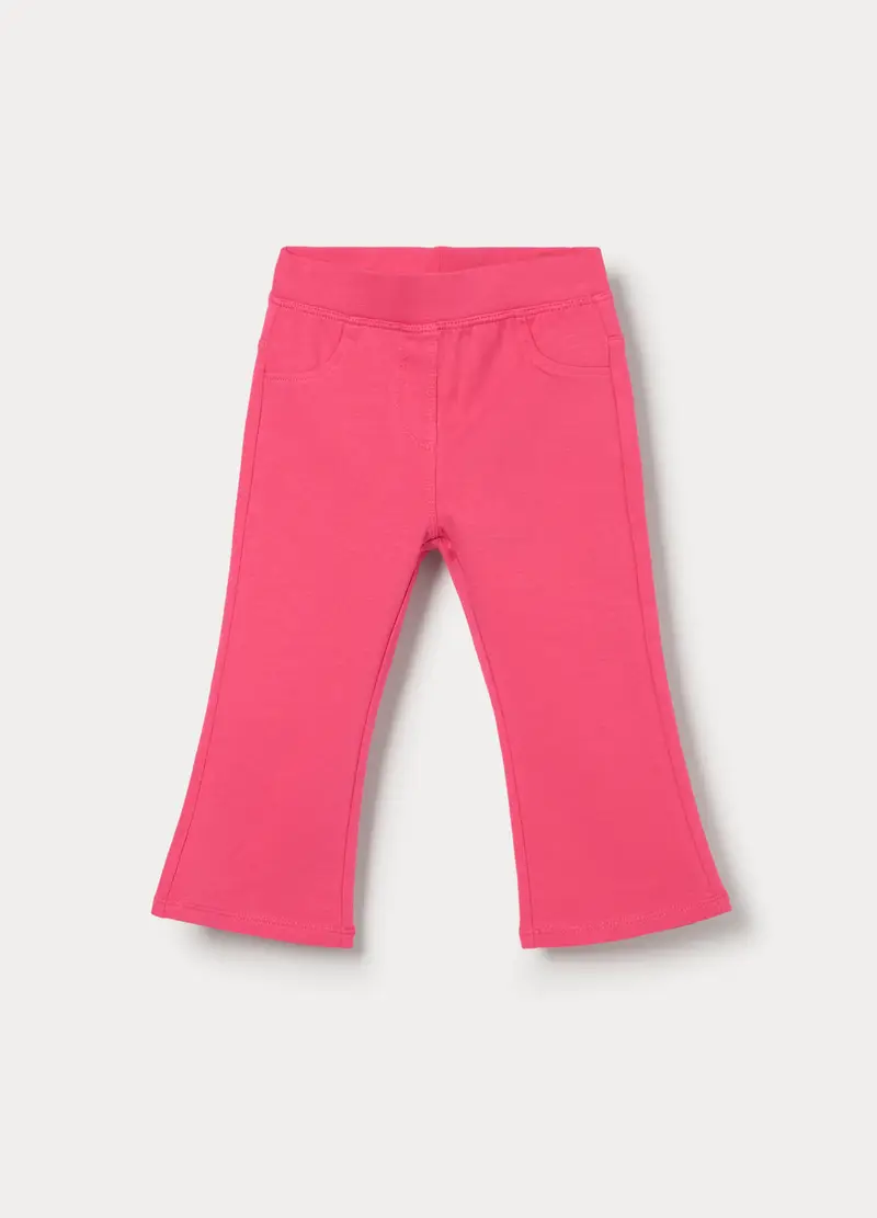 Treggings Flare Fit In Cotone Stretch Bimba, Bambina, Rosa pastello