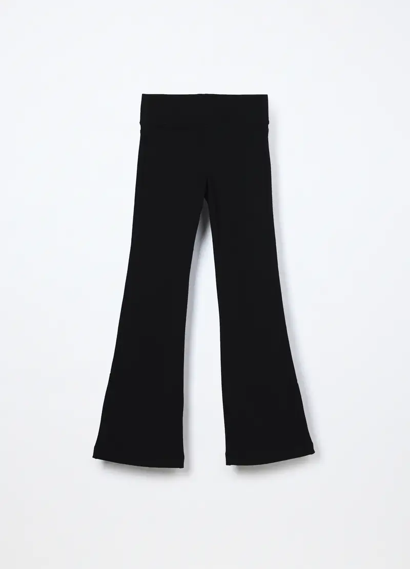 Treggings Flare Fit In Cotone Stretch Ragazza, Bambina, Nero