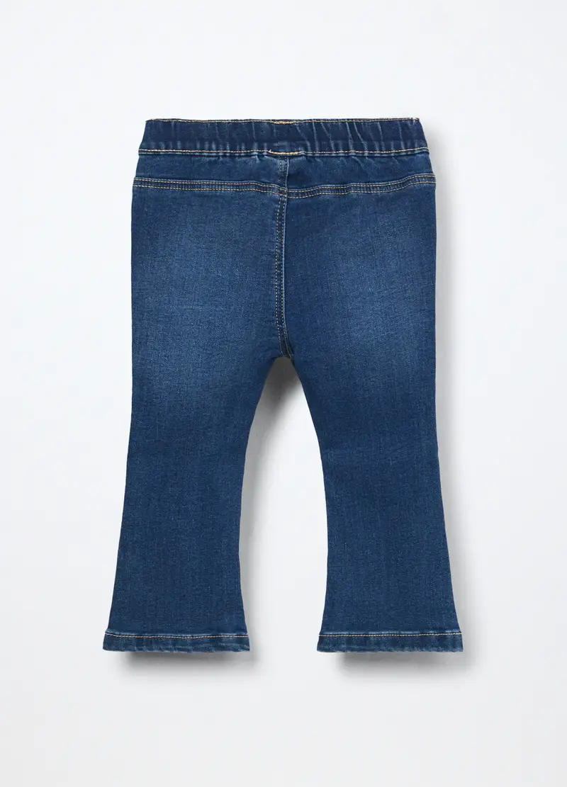 Treggings Flare Fit In Denim Di Misto Cotone Neonata, Bambina, Blu denim miniatura 2