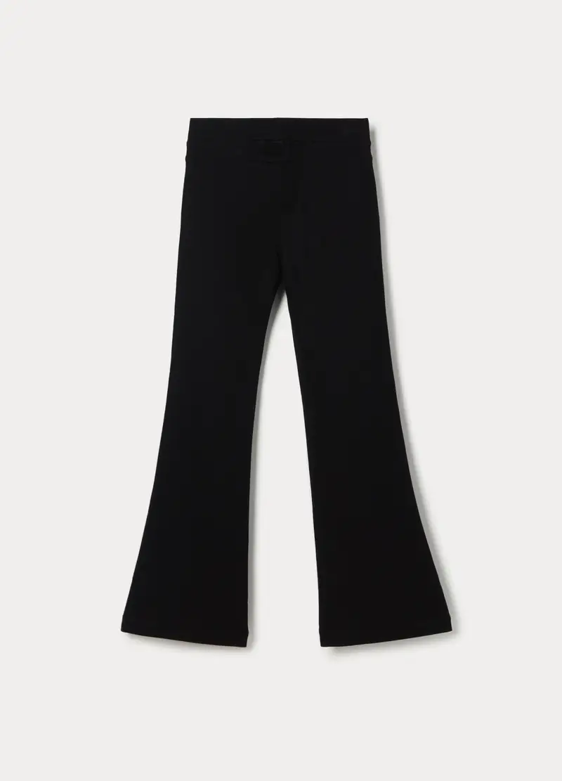 Treggings Flare Fit In French Terry Di Cotone Stretch Ragazza, Bambina, Nero