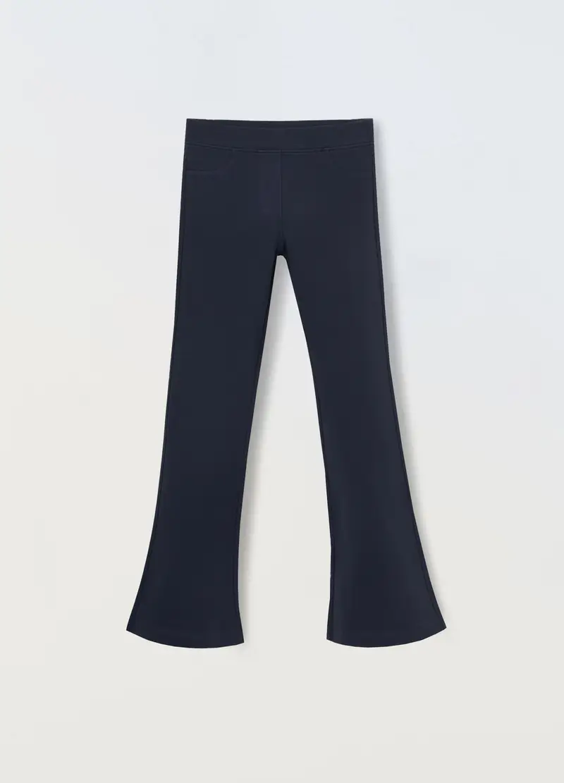 Treggings Flare Fit In French Terry Stretch Ragazza, Bambina, Blu scuro