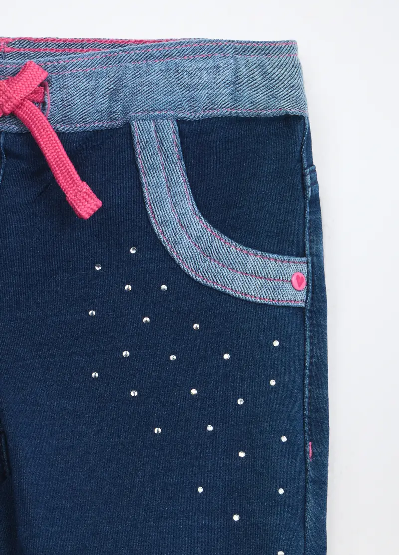 Blukids, Treggings In Denim Misto Cotone Stretch Bambina, Blu denim, Taglia: 3-4 miniatura 2