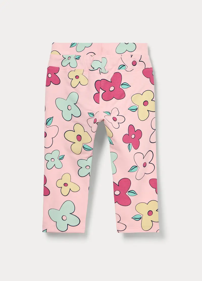 Treggings In French Terry Di Cotone Stretch Bimba, Bambina, Rosa pastello miniatura 2
