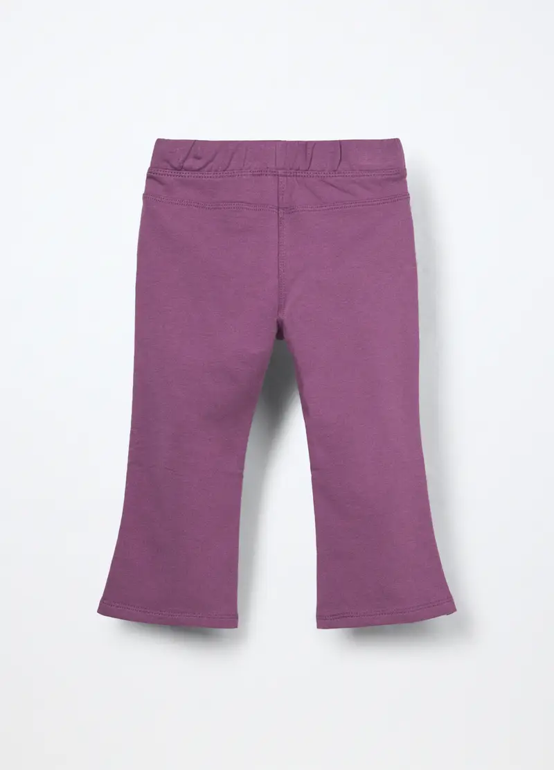 Treggings In French Terry Di Cotone Stretch Neonata, Bambina, Viola malva miniatura 2