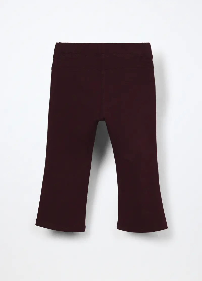 Treggings In French Terry Di Cotone Stretch Neonata, Bambina, Viola scuro miniatura 2