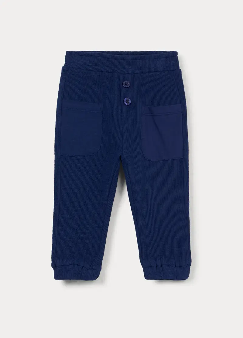 Treggings Regular Fit In Maglia Di Puro Cotone Bimbo, Bambino, Blu scuro