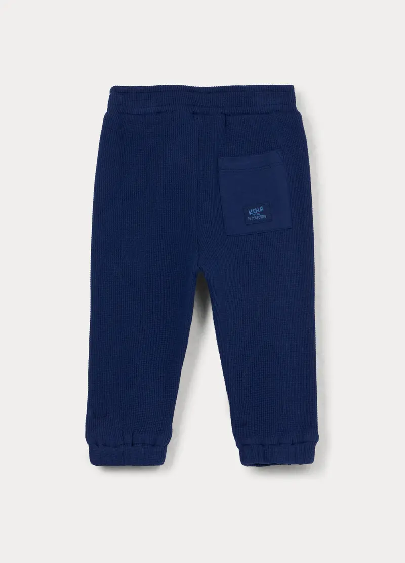 Treggings Regular Fit In Maglia Di Puro Cotone Bimbo, Bambino, Blu scuro miniatura 2